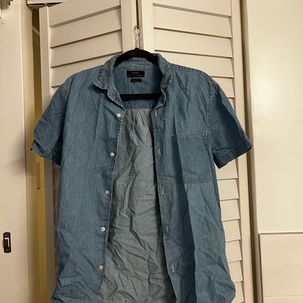Zara Casual Blue Button Down Shirt